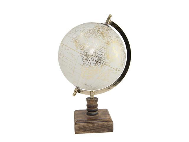 4" DECORATIVE IVORY GLOBE WITH STAND (SMALL)